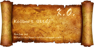 Kolbert Ottó névjegykártya